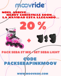 20% de descuento sobre Pack SEBA ST MX Rosa + Set protección SEBA Light